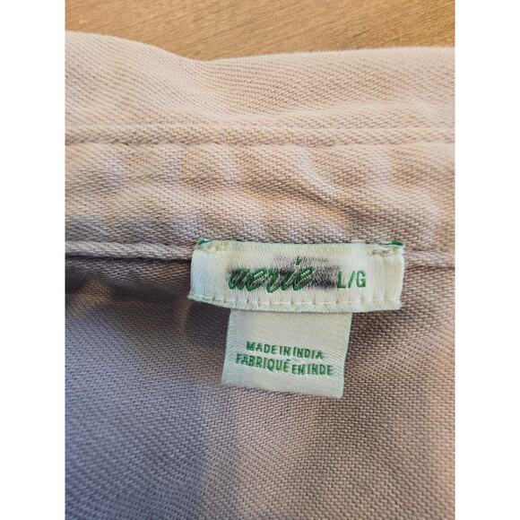 Aerie Boyfriend Oversized Button Down Shirt Pink Long Sleeve Size Large NWOT - Picture 9 of 10